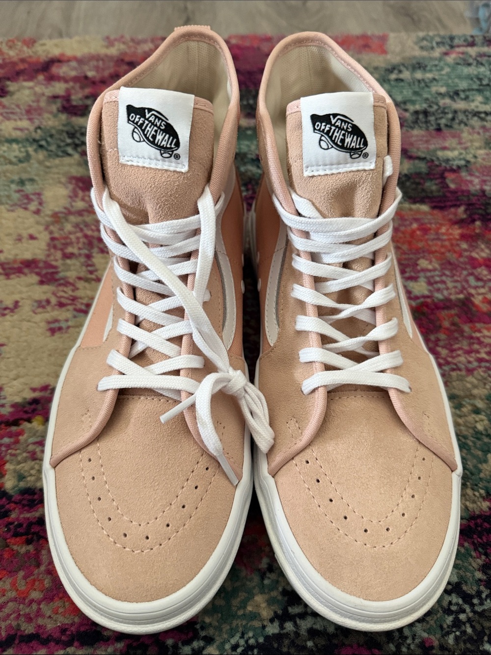 Vans Sentry Sk8-Hi High Top Sneakers in Blush Pink and White